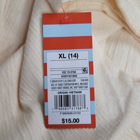 Girls' Ivory Cap Sleeve Dress | Cat & jack | X Large (14) - Picture 8 of 9